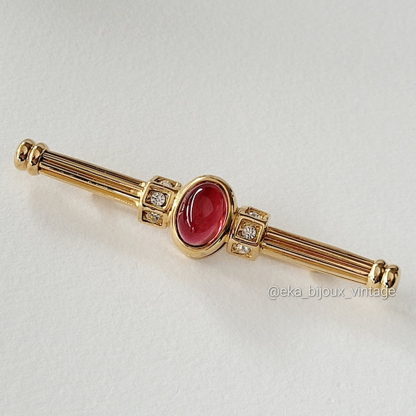 Cascio - Vintage brooch-Red cabochon