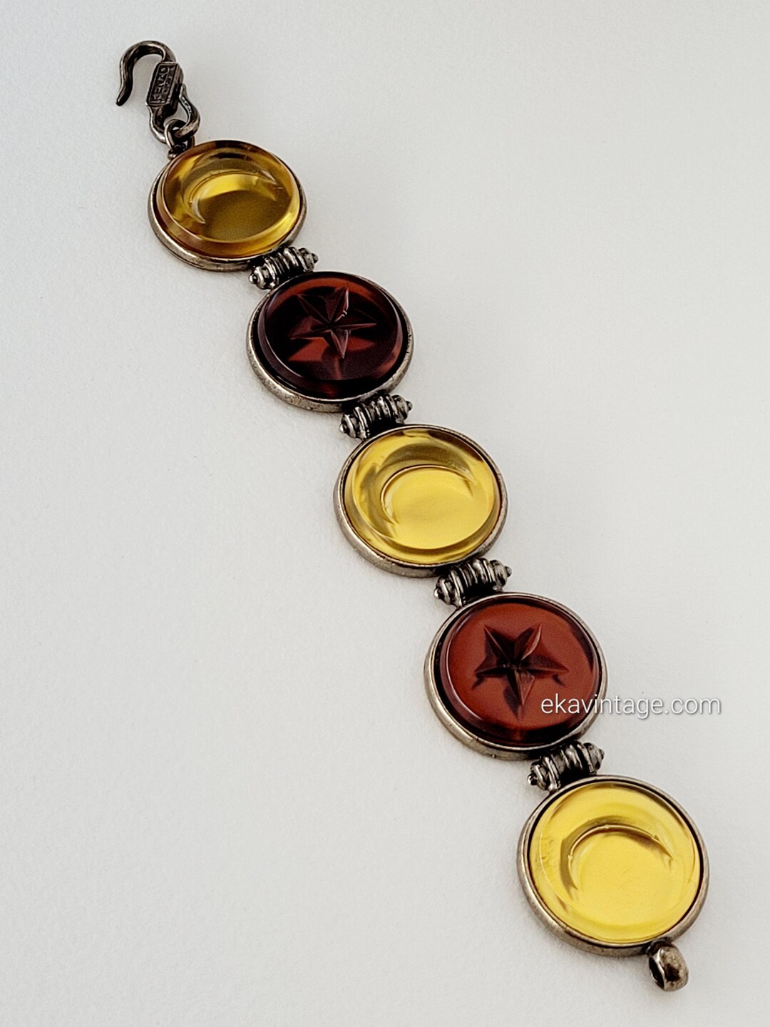 KENZO ブレスレット Vintage Kenzo Bracelet, Gold Tone Bracelet, Dangling Charm