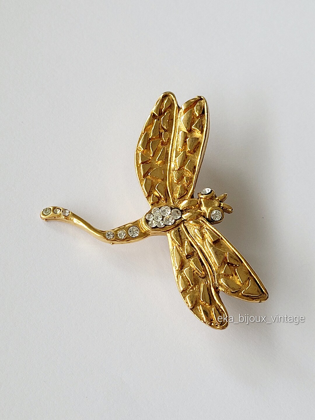 Broche Vintage Cœur Résine Dorée - Alliage - Marque Générique - Années 80/90