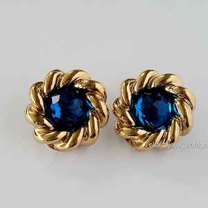Agatha Paris – Vintage blaue Kristallohrringe