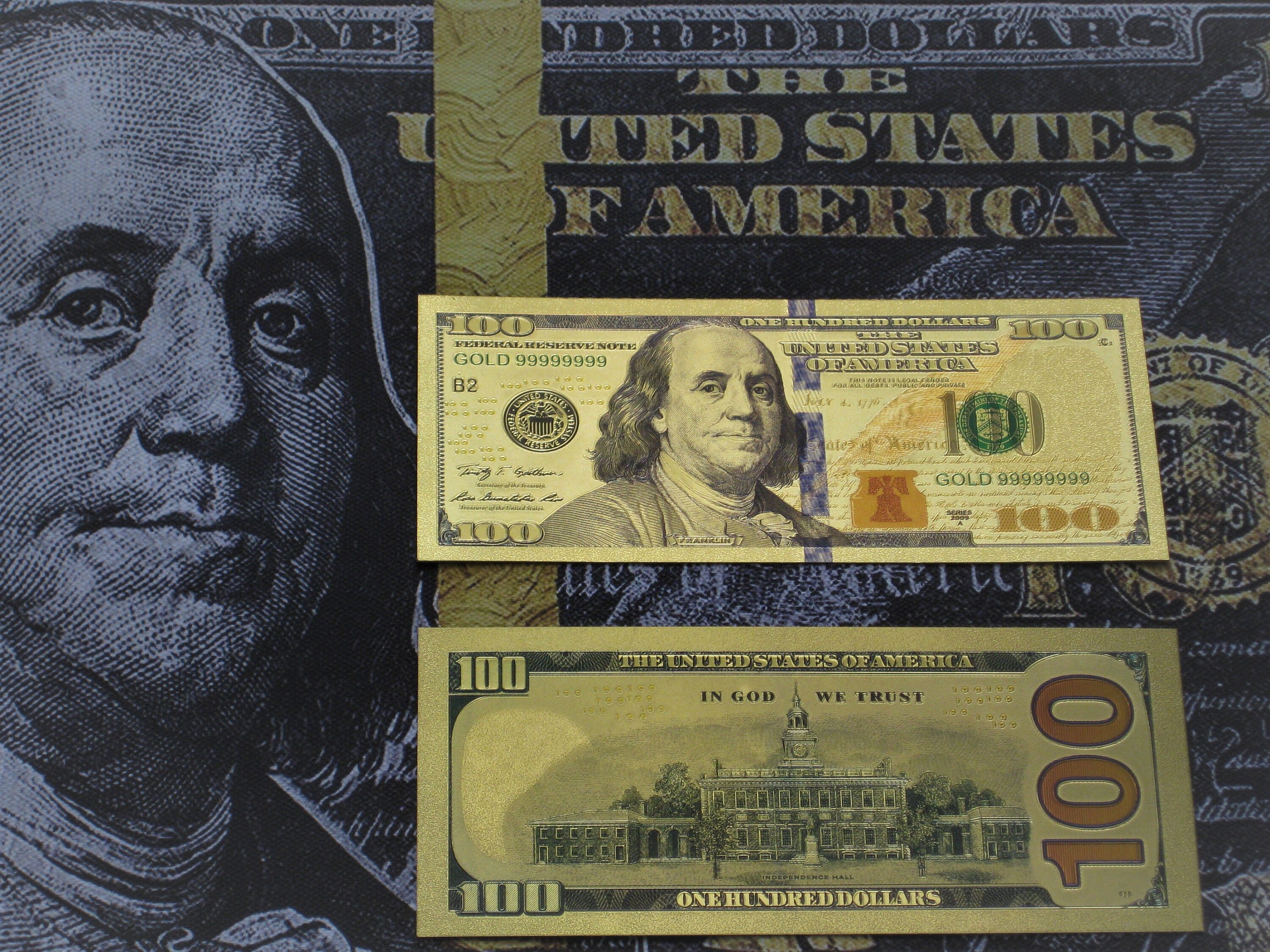 10 Gold Embossed 100 Dollar Bill Novelty Spiritual Foil Etsy