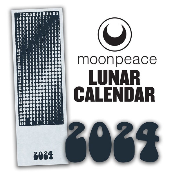 MoonPeace 2024 Lunar Calendar - Midnight Blue, 2024 Moon Calendar, Phases