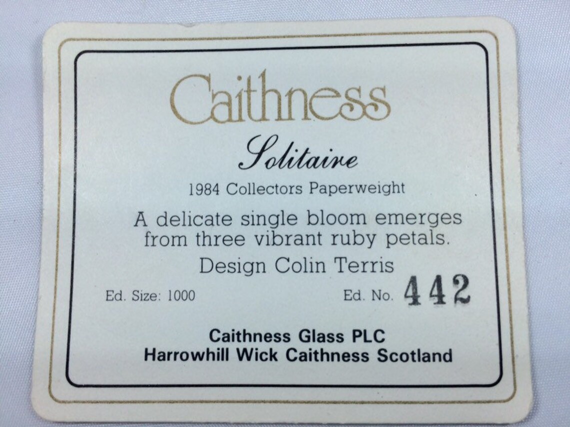 Collectors Club Limited Edition Caithness Glass Paperweight Etsy
