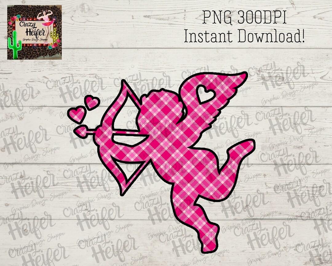 Cupid Pink Plaid Dye Sublimation Design Digital Download - Etsy
