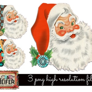 Santa Claus Christmas Western  Southwestern Cowgirl Dye Sublimation Design
