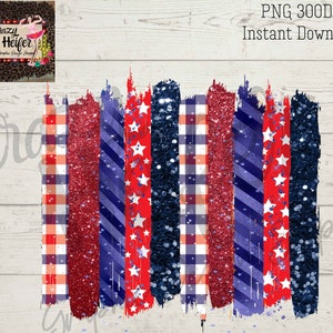4th of July Patriotic Summer Brush Stroke Background Dye Sublimation Design Digital Download