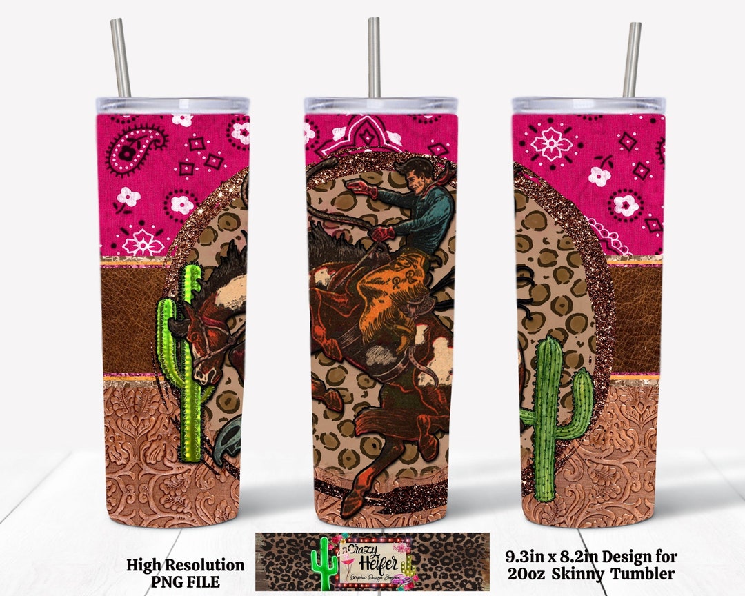 20oz Skinny Tumbler Western Cowboy Cowgirl Dye Sublimation Design ...