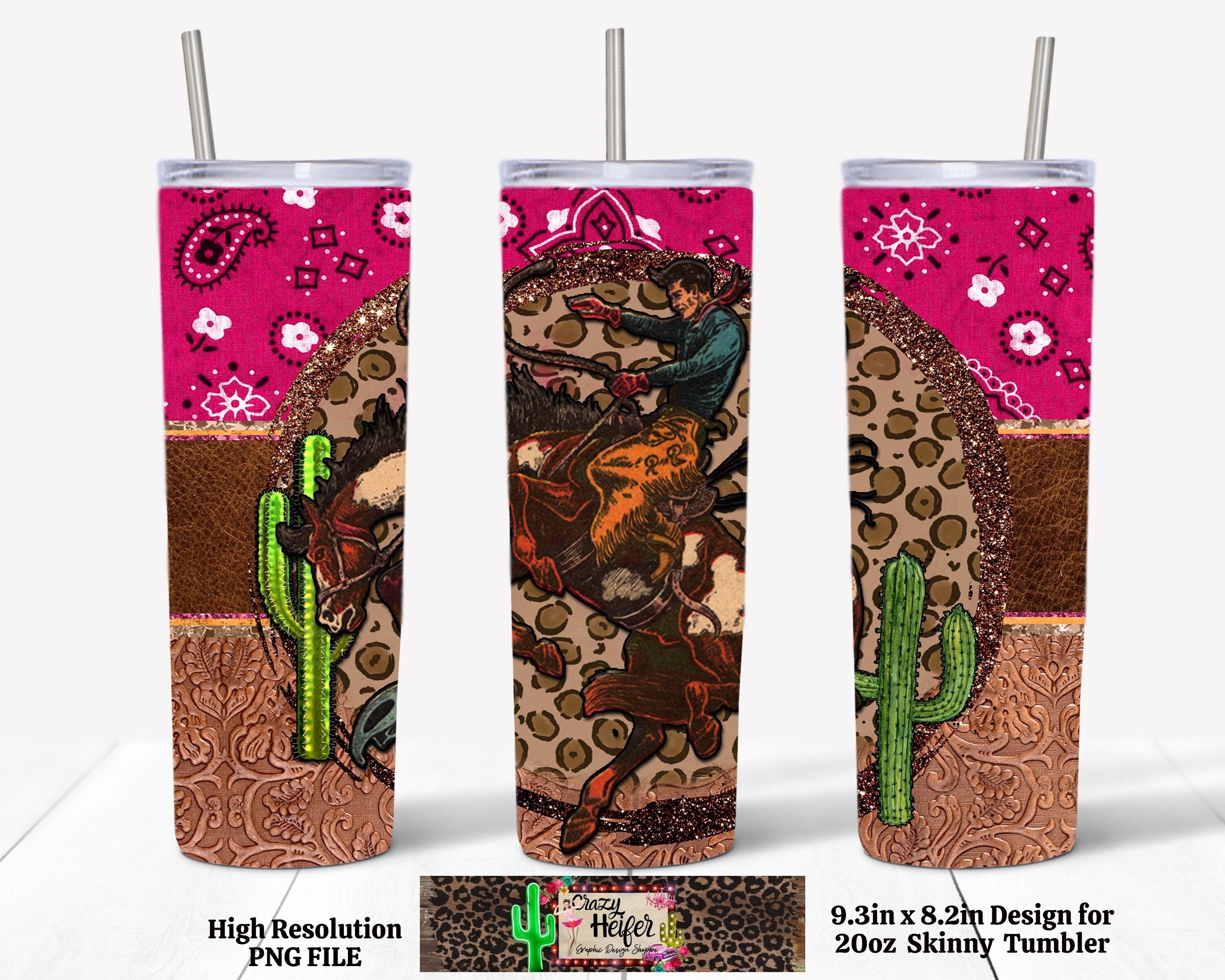 20oz Skinny Tumbler Western Cowboy Cowgirl Dye Sublimation Design ...