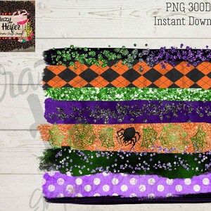 Halloween Brush Stroke Background Spider Glitter Dye Sublimation Design Digital Download