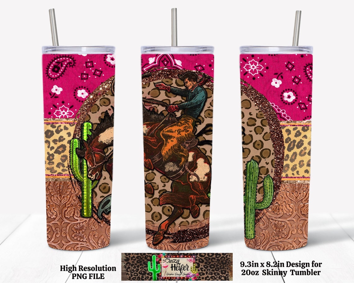 20oz Skinny Tumbler Western Cowboy Cowgirl Dye Sublimation Etsy