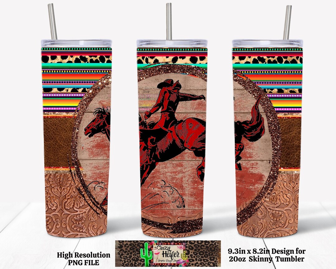 20oz Skinny Tumbler Western Cowboy Cowgirl Dye Sublimation Design ...