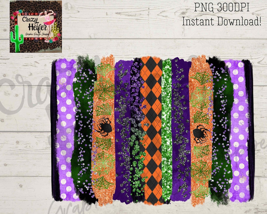Halloween Brush Stroke Background Spider Glitter Dye Sublimation Design ...