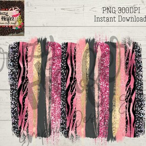 Pink Black Zebra Brush Stroke Background Dye Sublimation Design Digital Download