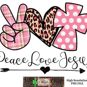 Frieden Liebe Jesus Dye Sublimation Design digitaler Download