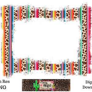 Leopard Background Grunge Frame Dye Sublimation Design Digital Download