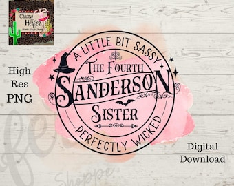 4e Sanderson Sister Witch Halloween PNG Dye Sublimation Design Digital Download Commercieel Gebruik