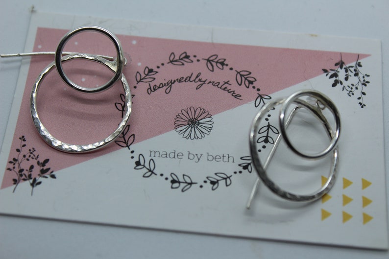 Silver Circle Jacket Earrings Gift Idea