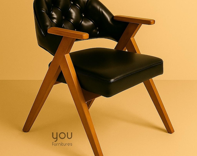 Vintage Chair - Rustic Chair Set Options - Quilted Office Chair - Meeting Room Chair - Desk Chair