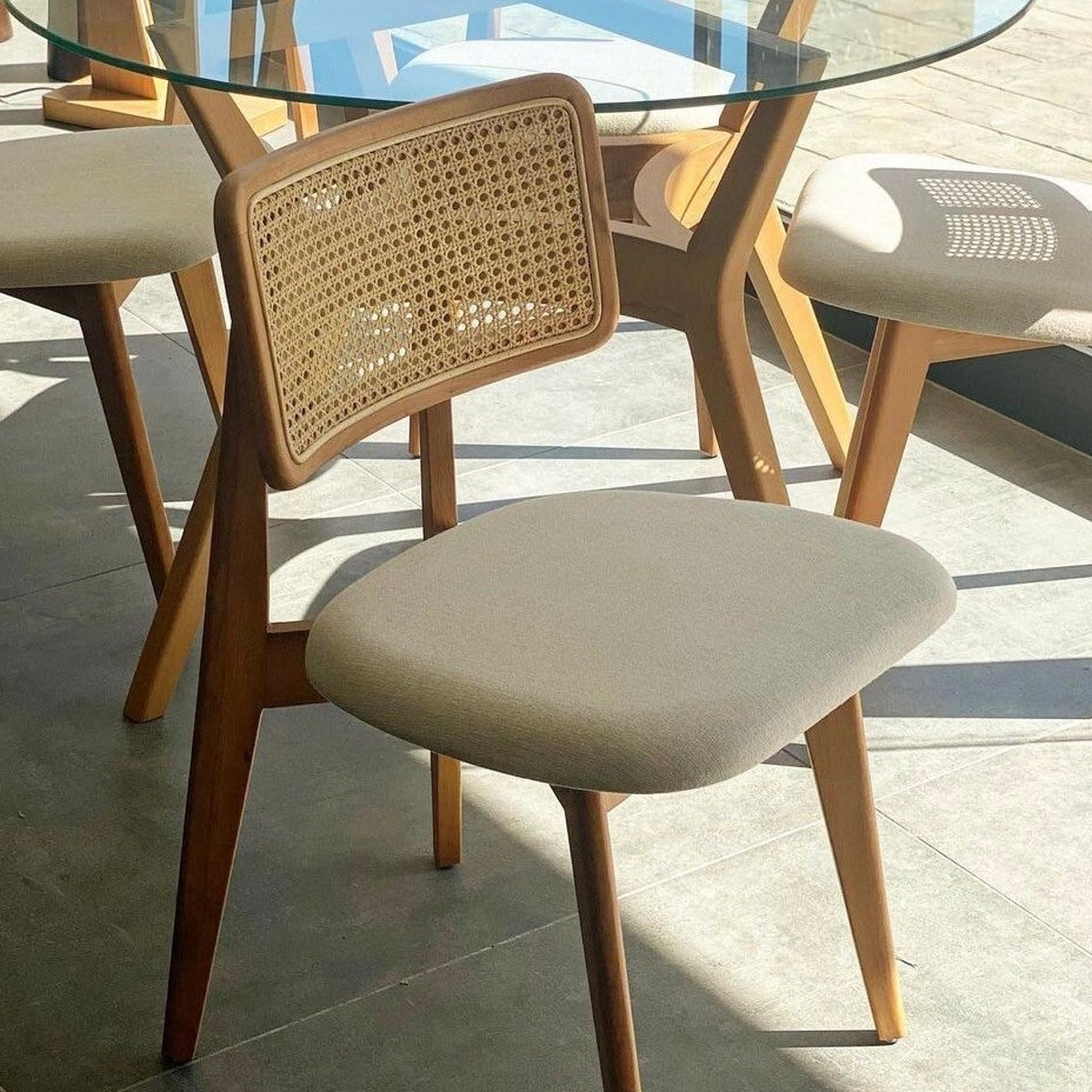 Wooden Rattan Dine Chair - Vintage Dining and Living Room Chairs - Dining Set Options With Personalized Seat and Stain - Rustic Home Design - Etsy
