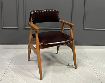 Chair - Stitched Dining Chair - Wooden Legs - Dining Room Chair - Living Room - Kitchen - Office Chair - Cafe Chair - Dining Chair