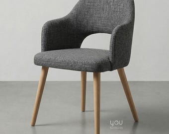 Wooden Dining Chair with Upholstered Back - Personalized Seat Material - Personalized Stain Color - Dine Chair - Chairs for Living Room