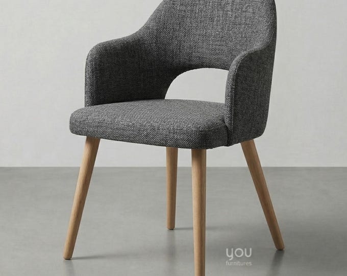 Wooden Dining Chair with Upholstered Back - Personalized Seat Material - Personalized Stain Color - Dine Chair - Chairs for Living Room
