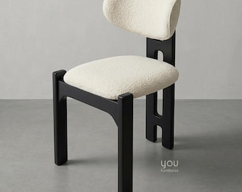 Silla - Silla moderna de mediados de siglo - Silla de comedor de madera - Sillas de cuero - Moderna - Sillas para sala de estar