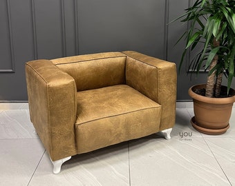 Sofa Couch Single - Sofa Couch Modern - Moderne fauteuil - Gepersonaliseerde bekledingsstof - Fluweel - Linnen - Veganistisch leer