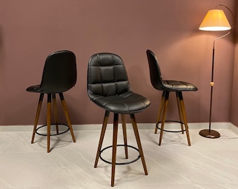 Taburetes de bar giratorios extragrandes - Sillas de bar giratorias - Patas de madera - Taburetes de mostrador - Sillas de mostrador