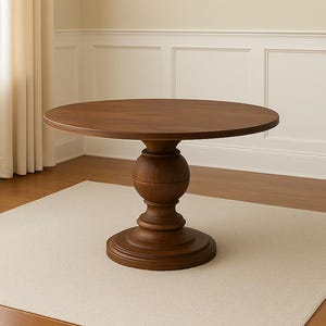 Runder Esstisch - Massives Hainbuchenholz | Optionen für benutzerdefinierte Holzbeize und Größe | 3–6 Sitzer | Esszimmer Möbel | Minimalistischer Tisch
