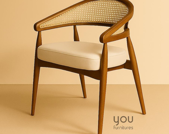 Wooden Rattan Dining Chair -Leather Chairs - Velvet Chairs - Wooden Legs - Living Room - Kitchen Chair - Office Chair
