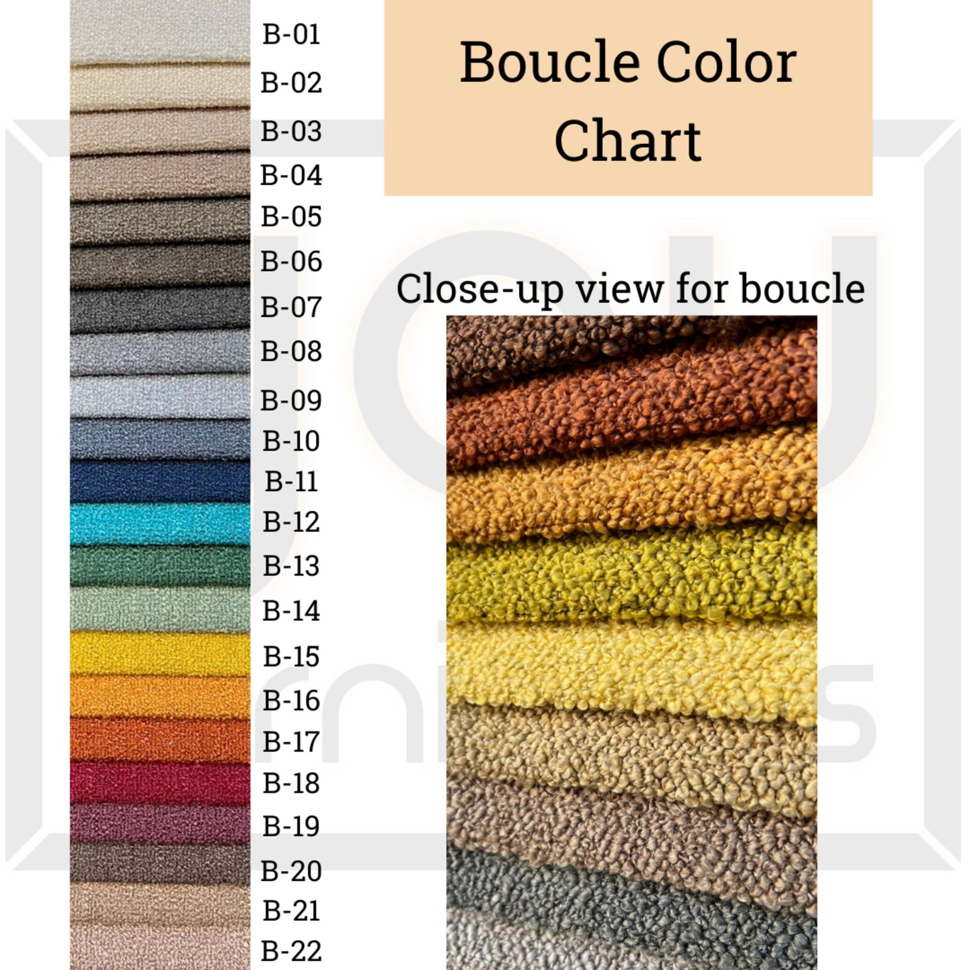 Order Swatches - Boucle - Leather - Linen - Velvet - Genuine Leather - Wooden Swatches