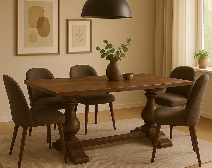 Handmade Rectangular Solid Wood Dining Table – Custom Finish - 170x90cm - 200x100cm