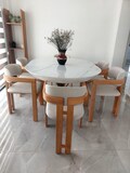 Chair - Mid Century Modern Chair with Arms - Wooden Dining Chair with Wooden Arms - Leather Chairs - Modern - Chairs for Living Room