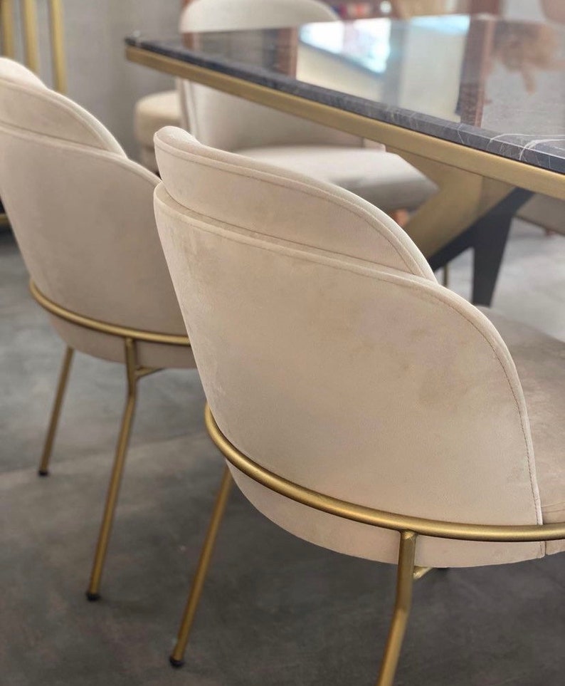 Chair Dining Chair Brass Metal Legs Chairs for Living Etsy