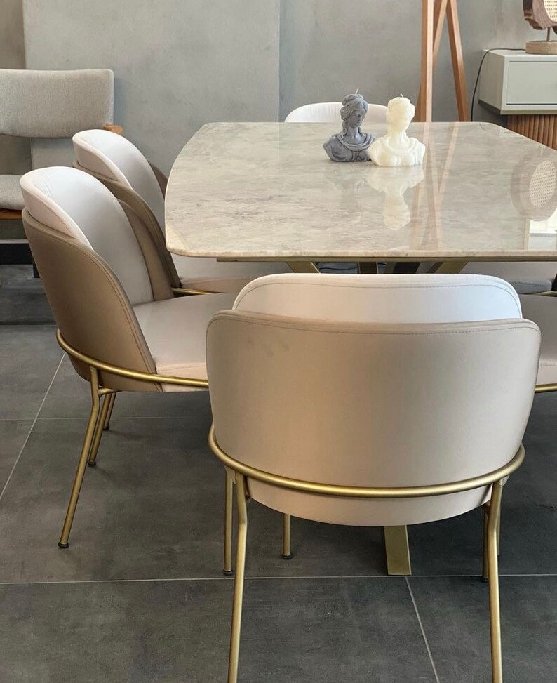 Chair Dining Chair Brass Metal Legs Chairs for Living Etsy