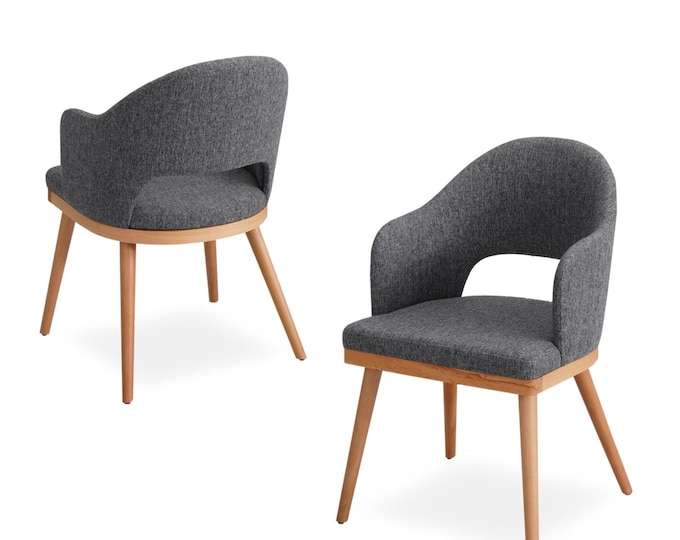 Wooden Dining Chair with Upholstered Back - Personalized Seat Material - Personalized Stain Color - Dine Chair - Chairs for Living Room