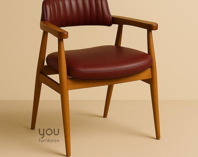 Chair - Stitched Dining Chair - Wooden Legs - Dining Room Chair - Living Room - Kitchen - Office Chair - Cafe Chair - Dining Chair