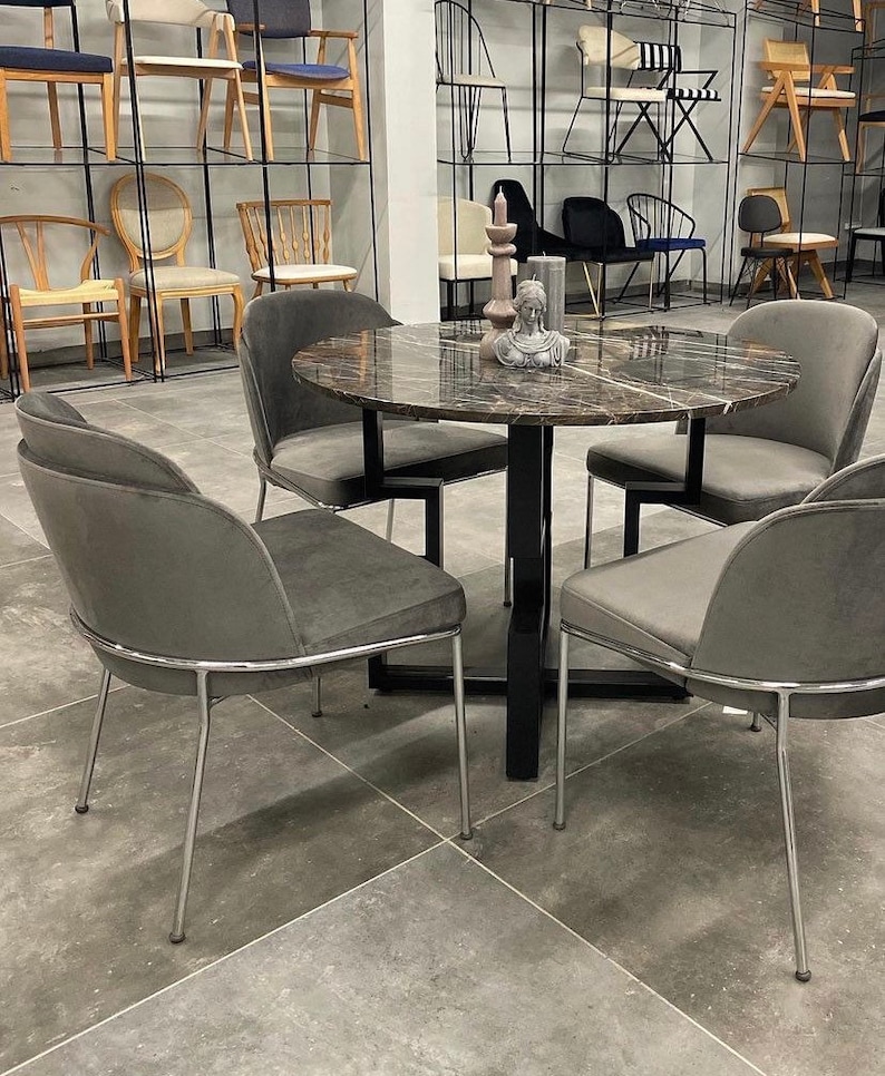 Chair Dining Chair Silver Metal Legs Chairs for Living Etsy