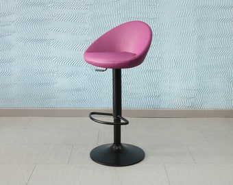 Swivel Adjustable Height Counter Stool / Bar Stool - Wooden Legs - Velvet/Leather Seat - Counter Height - Bar Height