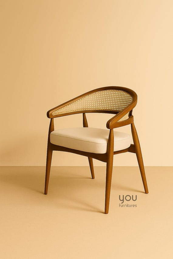 Wooden Rattan Dining Chair -Leather Chairs - Velvet Chairs - Wooden Legs - Living Room - Kitchen Chair - Office Chair