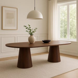 Handgjort ovalt matbord 180x90 - 200x100 - 230x100 - 250x100 - 280 x 100 cm | 6–8-10-12-sits | Eleganta matmöbler | Expressfrakt