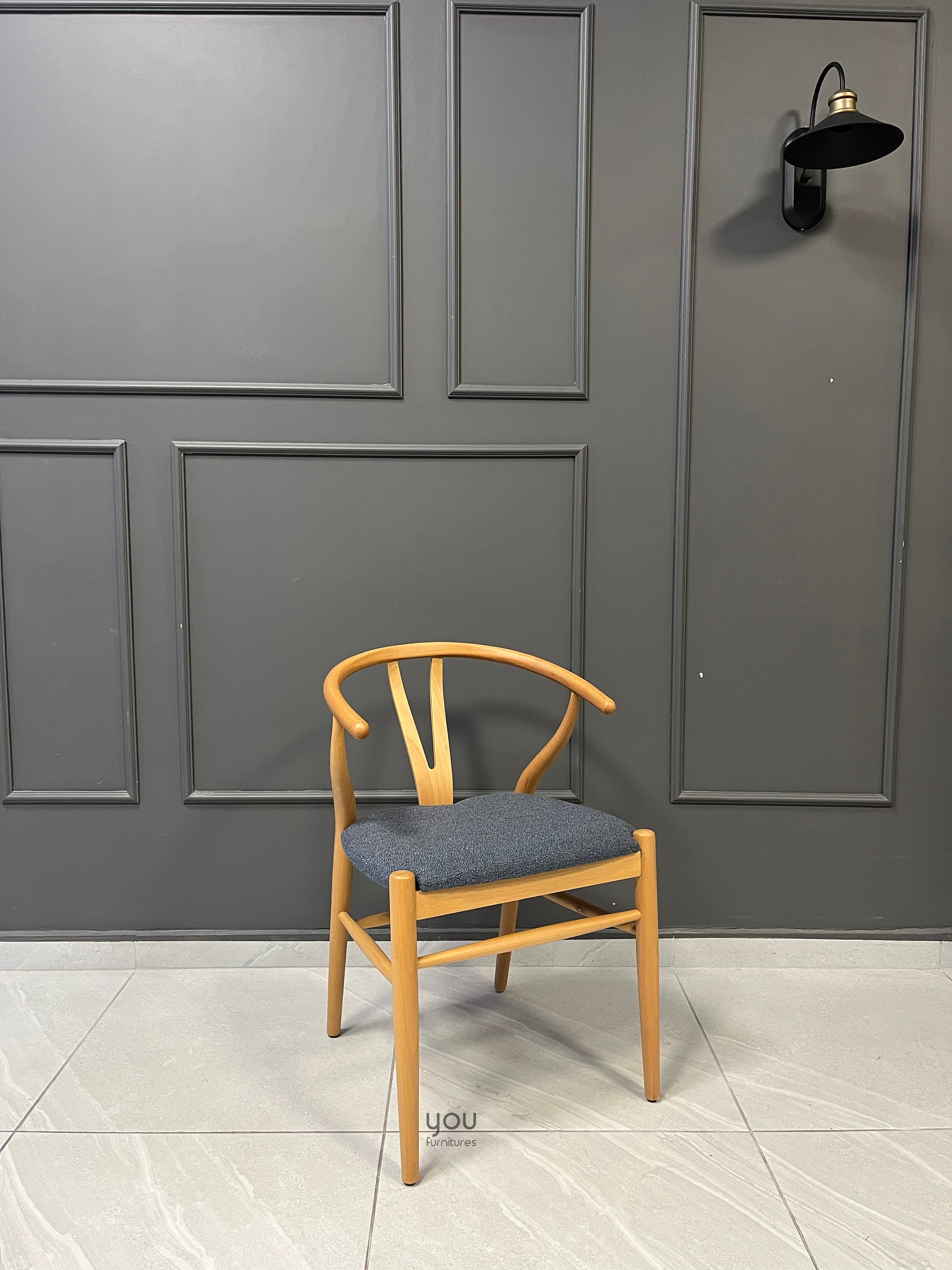 Danish Wishbone Style Chair - Dine Chair - Wooden Legs - Danish Modern Living Room Chair - Home Design Home Decor Vintage Dining Set Options