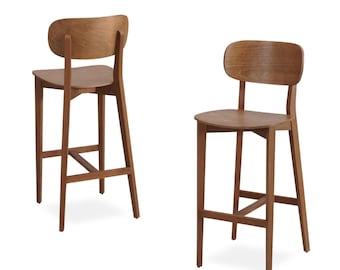 Taburete de mostrador con asiento de madera - Opciones de tinte personalizadas