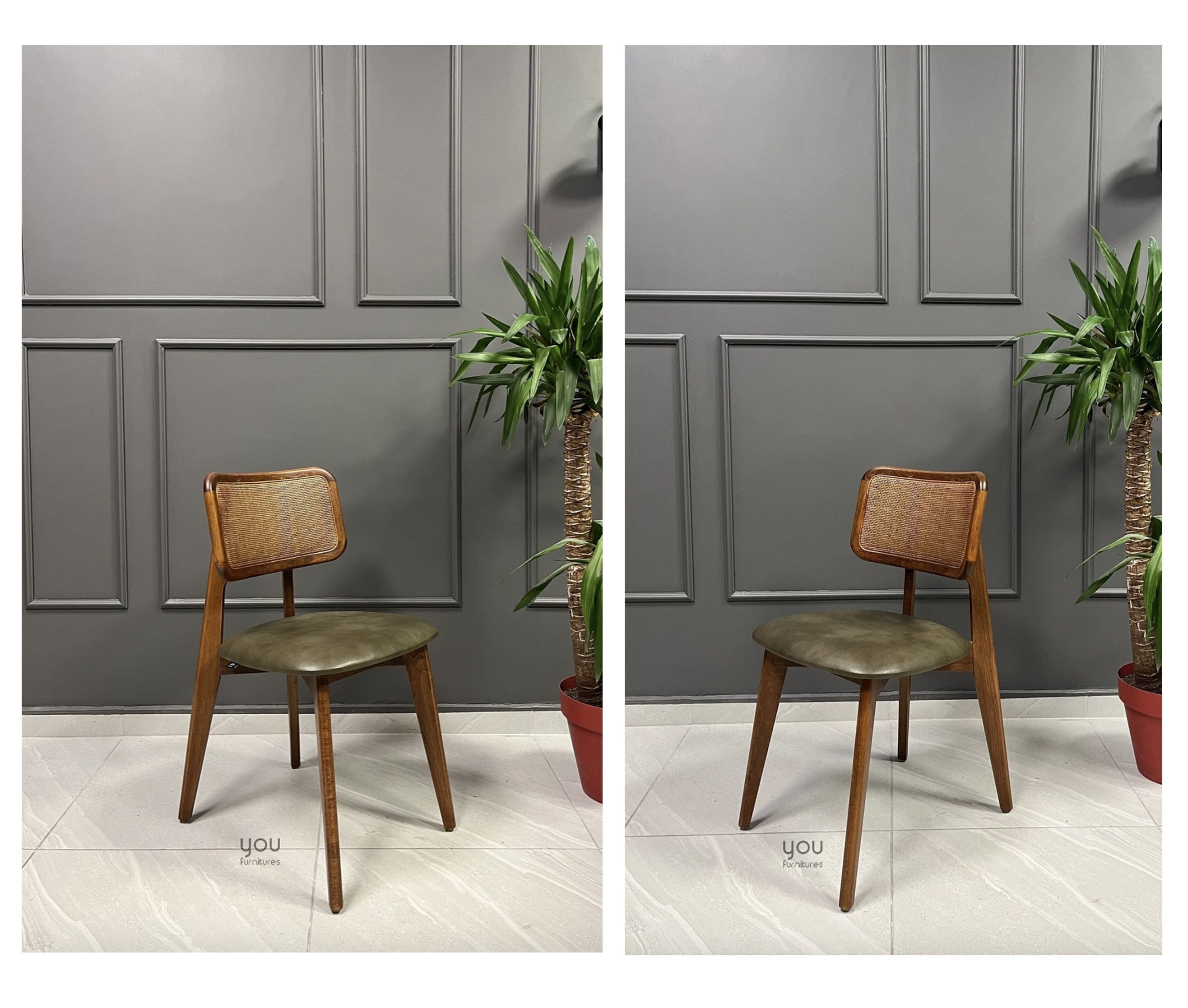 ラタン製ビンテージ椅子 キルトクッション、カバー付き 籐の椅子 座椅子 座面高33cm 肘付き クッション プリント生地 C332HR