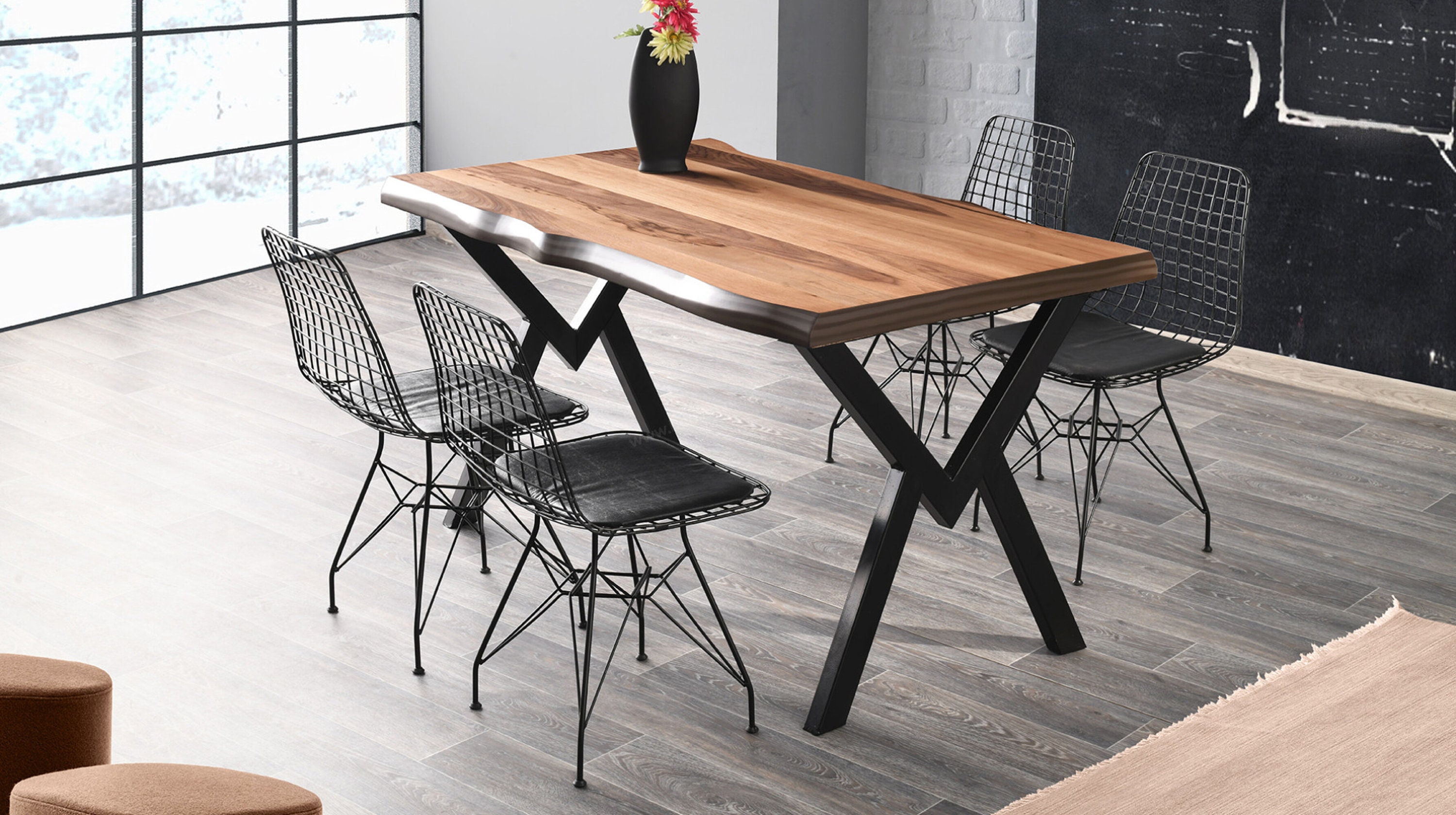 Silla Silla de comedor industrial Silla de metal Patas | Etsy