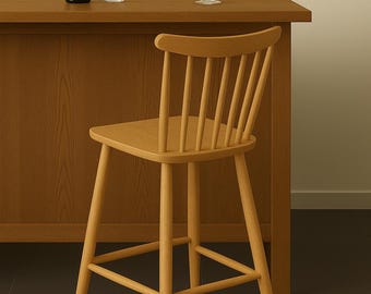 Handmade Wooden Counter / Bar Stool – Scandinavian Style | Handcrafted Solid Wood Stool | Kitchen Islands and Bar Stools