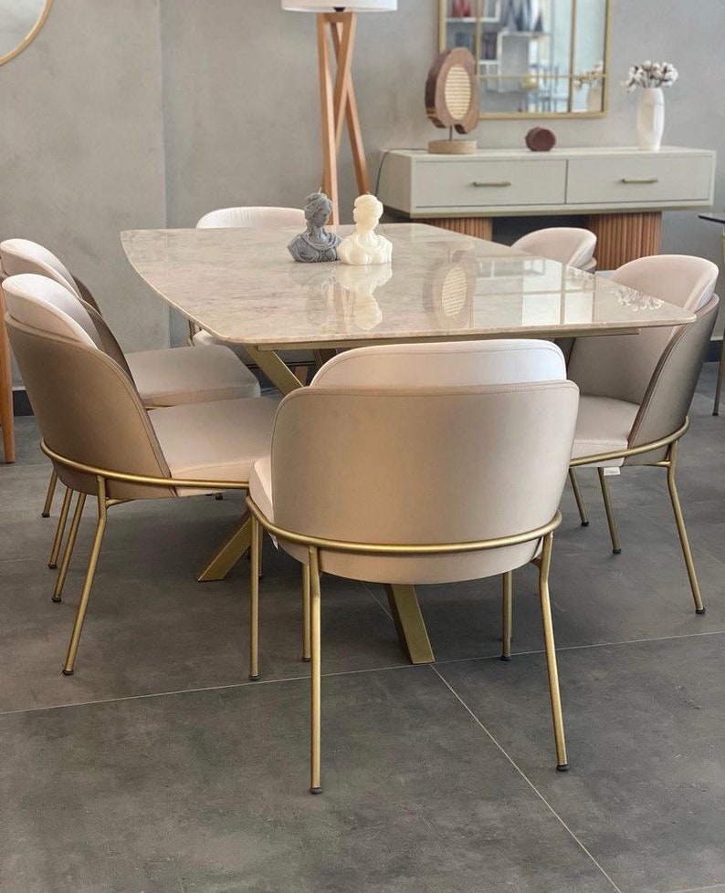 Chair Dining Chair Brass Metal Legs Chairs for Living Etsy