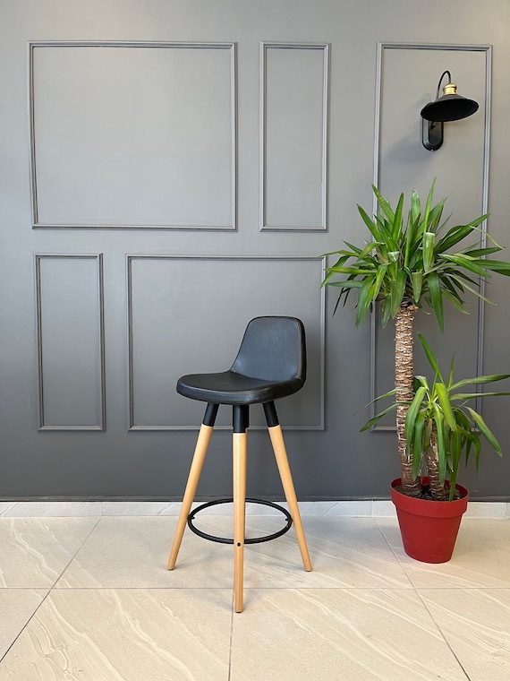 Swivel Personalized Seat Height Stools With Genuine Leather