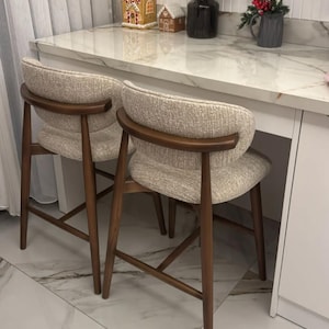 Counter Height Chair - Counter Chair with Back - Wooden Dining Chair - Personalized Chairs - Modern Chairs for Living Room - Dining Room